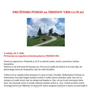 Vabilo na pohod na Trdinov vrh